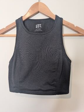 Joy Lab Target Black Seamless Crop Tank Cross Back Sports Bra Top Size Small